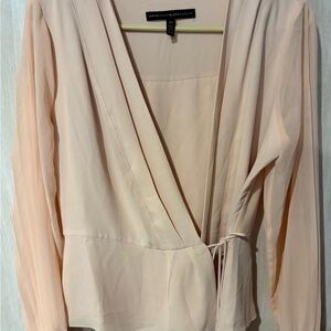 White House Black Market Women's Blush Wrap Blouse